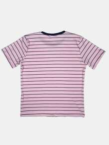 K&K FASHION Ribbed Striped T-Shirt - Rosa Pálido - Ver 7