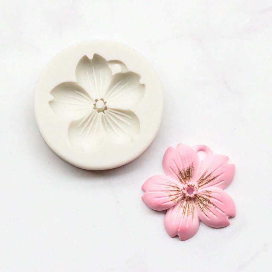 1 pièce Moule en silicone Sakura, Moule de pendentif de décoration d'intérieur, Moule de bougie, Moule de pendentif d'automobile, Moule de savon, Moule décoratif en argile douce pour le DIY, Outils décoratifs pour artisanat manuel