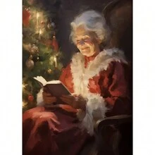 1 tấm vải Canvas trang trí tường Giáng sinh cổ điển nhẹ nhàng, trang trí nhà nông thôn, phong cảnh mùa đông, nghệ thuật ngày lễ, không khung - Nhiều màu - Xem 23