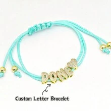 3D Custom Colorful Ropes Balloon Name Bracelet Bubble Letter Bracelet