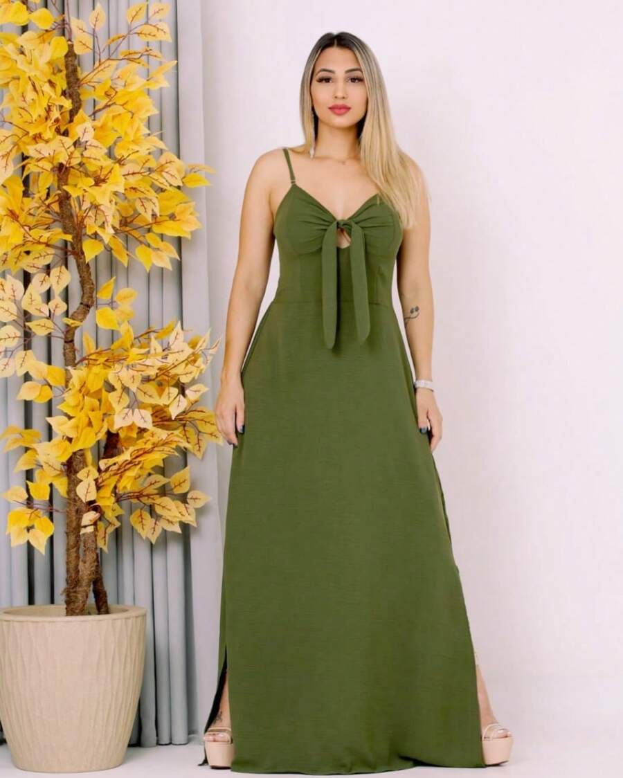 LONG DRESS - GRABATA - 軍綠色 - 查看 1