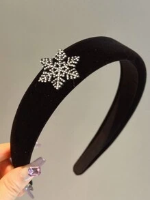 1 件新款天鹅绒雪花设计宽头带，适合女孩的优雅发饰 - 彩色 - 查看 7