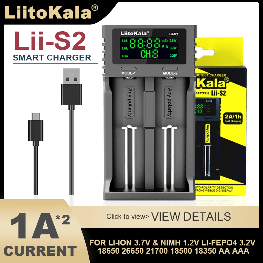 LiitoKala Liitokala Lii-S2 1.2V 3.8V 3.7V 3.2V 18650 18350 18500 21700 ...