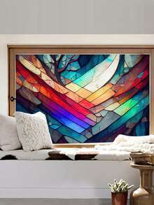 1pc PVC Window Privacy Film Static Clings Stickers Rainbow Film For Glass Door Heat Control Anti UV Color Shattered Creativity - Multicolor - View 6