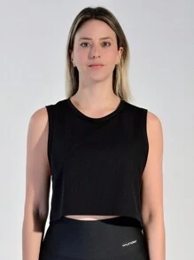 WOMEN'S CROPPED TANK TOP - 黑色 - 查看 2