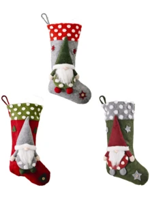 1 đồ trang trí Giáng sinh, Vớ Giáng sinh bằng len cừu già rừng, Búp bê không mặt, Vớ Giáng sinh, Túi quà tặng, Mặt dây chuyền cây thông Noel, Bố cục cảnh lễ hội nhà hàng, Trang trí nhà cửa - Nhiều màu - Xem 11
