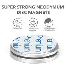 1/2/4 piezas Imanes de neodimio fuertes con adhesivo adhesivo por ambos lados, imanes permanentes de tierra rara poderosos para construcción y uso de oficina, 1,26 pulgadas x 1/8 pulgada - Plateado - Ver 10