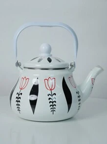 1套，多色郁金香叶珐琅水壶，家用多功能平底珐琅冷水壶，茶壶，奶茶茶壶，厨房通用电磁炉或燃气直加热珐琅茶壶，居家桌面摆件茶壶，节庆生日馈赠亲友的礼品茶壶