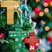 24 stuks hangende houten kruisdecoratie houten kruis kerststal ornament cadeau voor kerstmis familie en buiten, kerstdecoratie buiten, kerstcadeaus