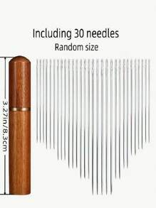 1 Set Of 30 Pcs Elderly Threading Tools, Sewing Needle Threaders, Needle Inserters, Embroidery Needle Threaders, Rosewood Needle Holders, Wooden Needle Holders, Suitable For The Elderly And Visually Impaired, Home & Industrial Sewing Threaders - Multicolor - View 9