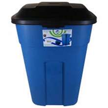 Tacho - Contenedor, Bote De Basura Con Tapa Y Ruedas Plastic - Azul - Ver 1