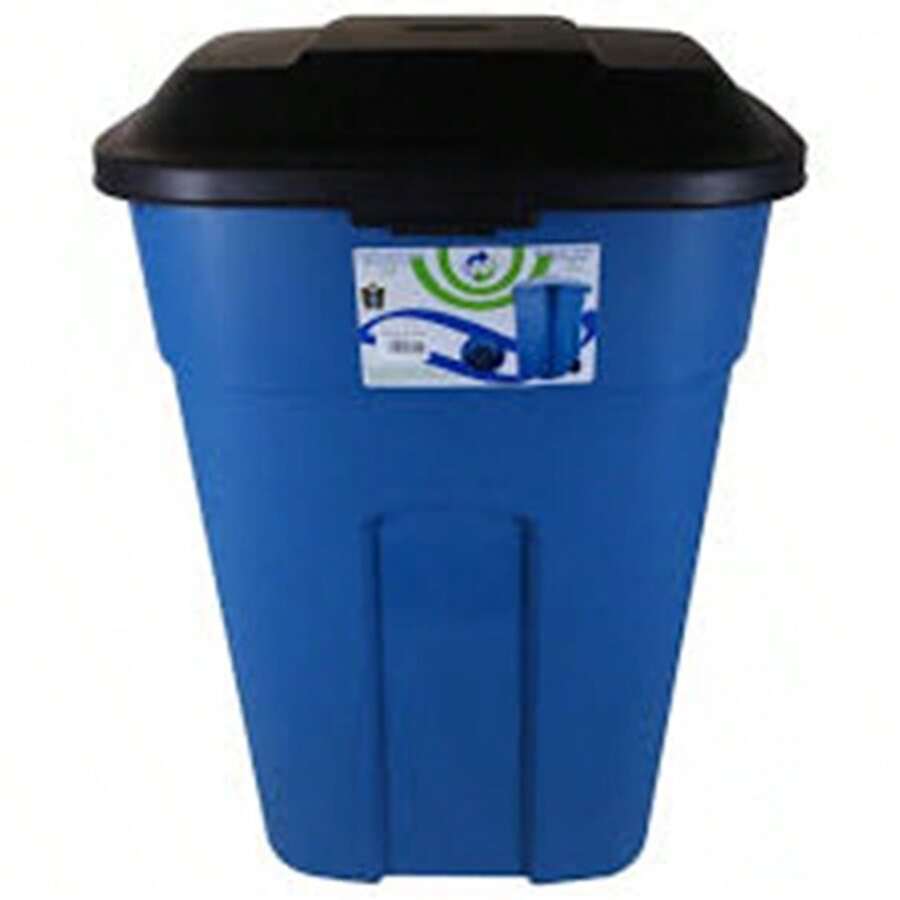 Tacho - Contenedor, Bote De Basura Con Tapa Y Ruedas Plastic - Azul - Ver 1