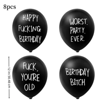 8/16 件生日黑色气球趣味派对配件虐待生日气球 - 8 个不同趣味攻击性气球（适合她/他），圣诞节 - 黑色 - 查看 9
