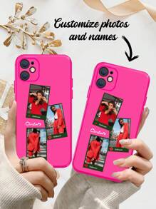 1pc Customized Christmas Fluorescent Shell Mobile Phone Case Compatible With Apple 16 15 14 13 12 11promax
