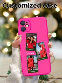 1pc Customized Christmas Fluorescent Shell Mobile Phone Case Compatible With Apple 16 15 14 13 12 11promax
