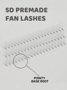 1 Hộp 620Fans Promade Loose Fan Lashes Extension 0.07mm Pointy Base 3D/4D/5D/6D/7D Volume Premade Fans Mi Extension - C - Xem 18