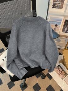 National Style Warm Outerwear Two-Way Zipper Women's Sweater Cardigan Knit Coat, Autumn/Winter,Back To School