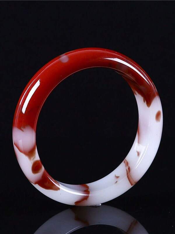 1pc Red Jade Bangle, New Fashion Women Bracelet, Jewelry Gift, Bracelet (With Gift Box)