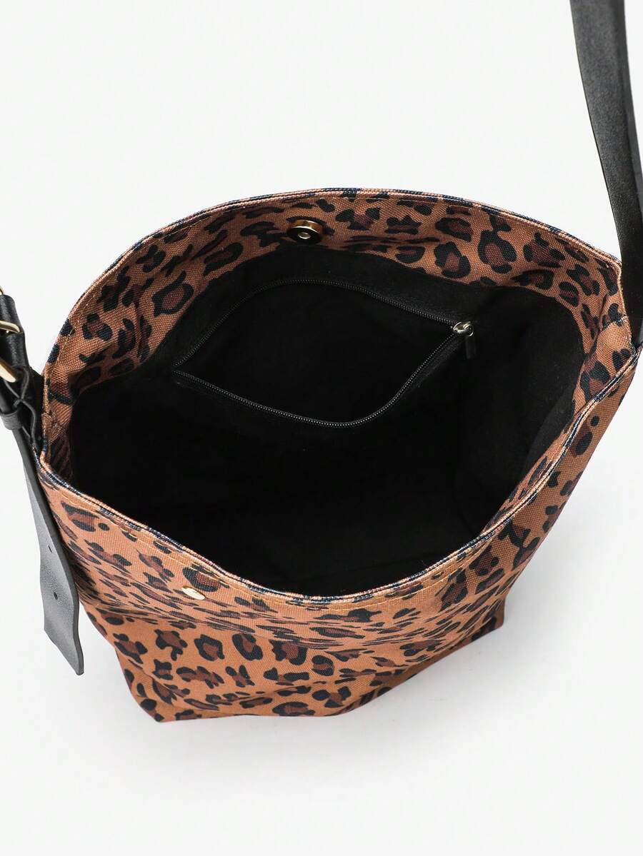 2024 New Limited Edition Retro Chic Leopard Print Tote Bag, Large