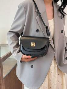 时尚女士单肩包和斜挎包，时尚别致，用途广泛 - 黑色 - 查看 6