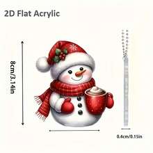 Bộ 4 mặt dây chuyền Acrylic hình người tuyết trang trí cây thông Noel, đồ trang trí tiệc Giáng sinh, quà tặng Giáng sinh nhỏ - Nhiều màu - Xem 2