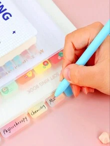 180/90/60 cái, Nhãn dán hoạt hình, Giấy ghi chú, Nhãn màu chuyển sắc, Giấy ghi chú hình ngôi sao, Giấy ghi chú trong suốt, Nhãn dán có thể ghi, Trường học, Đồ dùng văn phòng - Nhiều màu - Xem 4