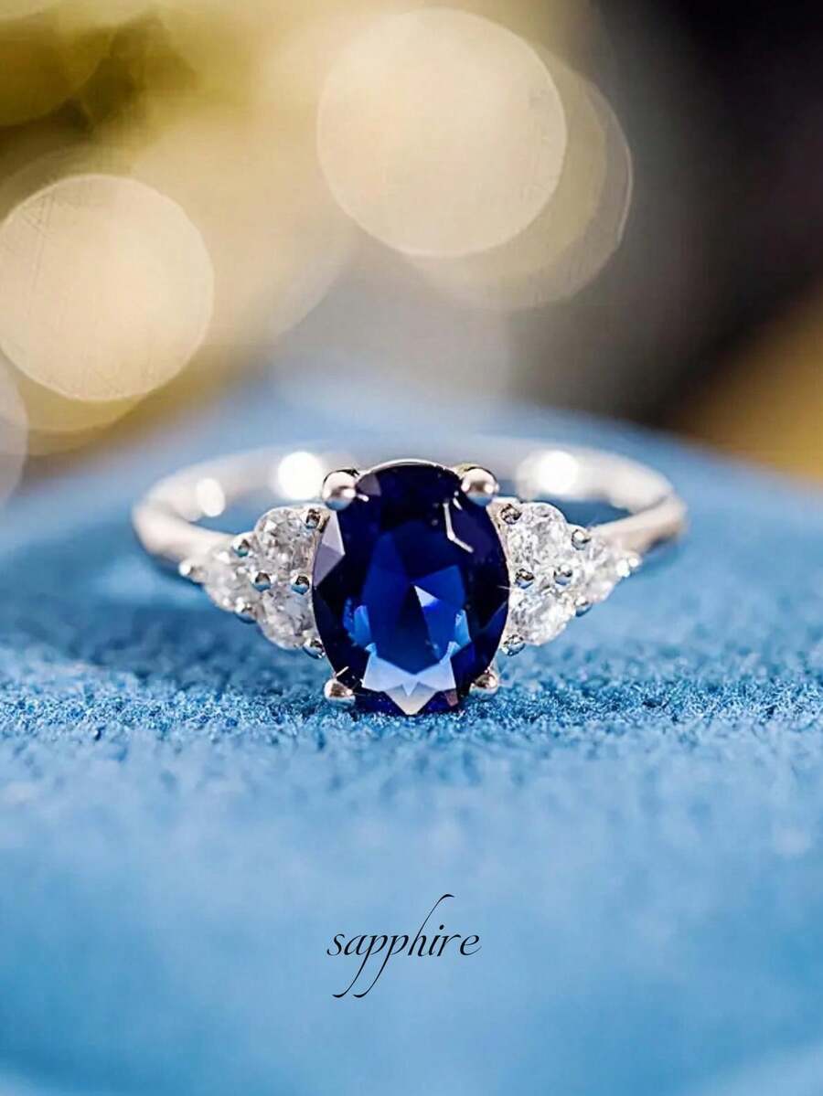 1pc Genuine Captivating Princess Cut Cubic Zirconia SilverTone Women's