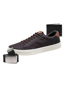 Men's Ultra Comfort Slip On Sneakers With Belt And Wallet - 鏽棕色 - 查看 1