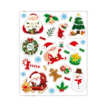 Bộ 10 miếng dán Giáng sinh - Ông già Noel hoạt hình & Các yếu tố lễ hội, Dùng làm quà tặng và đồ thủ công DIY, Miếng dán giấy không dính, Dùng một lần, Trang trí bằng pha lê, Hoàn thiện mờ, Thích hợp cho bề mặt nhựa - Dùng cho máy tính xách tay, điện thoại, xe máy, bình nước - Nhiều màu - Xem 7