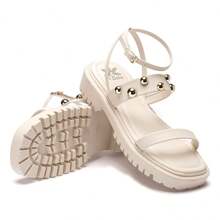 Women's Vi Bela Birken Sandal Blogger Platform Flat Comfort Fashion Tractor - 白色 - 查看 5