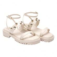 Women's Vi Bela Birken Sandal Blogger Platform Flat Comfort Fashion Tractor - 白色 - 查看 3
