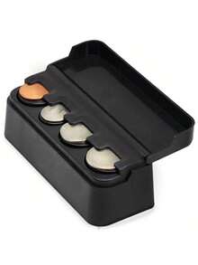 1 cái Giá đỡ tiền xu trên ô tô loại ép màu trơn - màu đen - Xem 6