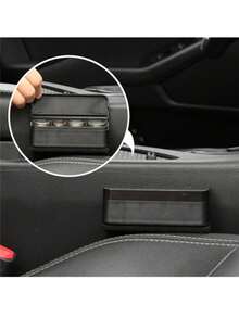 1 cái Giá đỡ tiền xu trên ô tô loại ép màu trơn - màu đen - Xem 5