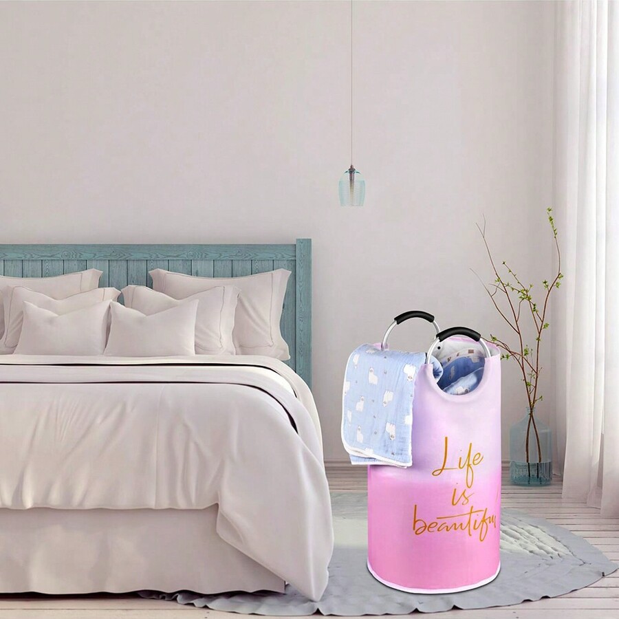 Large Collapsible Fabric Laundry Basket With Handles Waterproof Tall