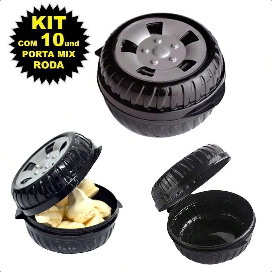 Car Wheel Mix Holder Candy Jar 5238-Plasutil With 10 Units - Đen và trắng - Xem 1