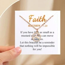 1 件芥菜籽项链，基督教女性礼物，毕业礼物，洗礼励志山项链生日礼物送给女性朋友妈妈奶奶，宗教信仰珠宝 - 彩色 - 查看 3