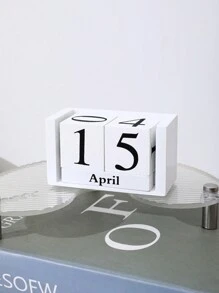 1 件创意木制台历、客厅、书房、商店装饰、木质日历摆件最佳礼物