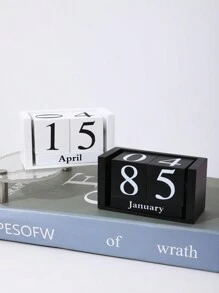 1 件创意木制台历、客厅、书房、商店装饰、木质日历摆件最佳礼物