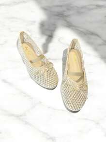 Breathable Hollow Out Mesh Ballerina Flats - Black/Beige/Red, Comfortable Lightweight Casual Shoes For Women Valentines Stylish High Heels