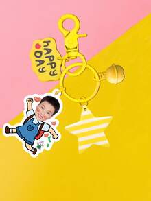 定制学生钥匙扣 - 趣味钥匙扣 - 肖像 - - 高清印刷 - 圣诞礼物 - 挂在背包上的礼物 - 双面照片 - 学生背着背包 - 钥匙扣 - X14X39 - 查看 19