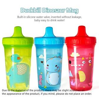 1pc 300ml Portable Cartoon Duck Shaped Sippy Cup, Anti-Spill Anti-Choke Anti-Drop
