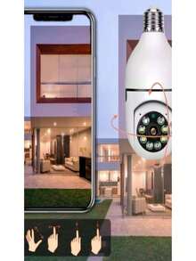 Camera segurança wifi ip sem fio 360 encaixe lampada aplicativo yoosee visão noturna segurança LY-8177 - Branco - Visão 8