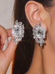 Lindo brinco de cristal vermelho CZ para esposa, namorada, presente de dia dos namorados, 1 par, mãe, dia das mães, presente