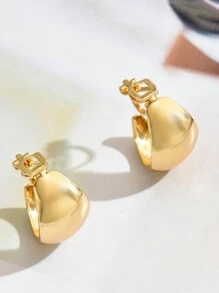 2pcs Simple Smooth C-Shaped Ear Clip, Vintage Unique Geometric Earrings For Women Without Pierced Ears - Clip - View 9