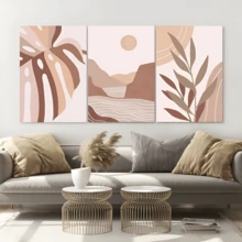 3 Pcs Framed Boho Wall Art Wall Decor For Bedroom Gold Framed Canvas Wall Art With Bohemian Botanical Pictures For Bathroom Livingroom - 彩色 - 查看 5