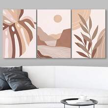 3 Pcs Framed Boho Wall Art Wall Decor For Bedroom Gold Framed Canvas Wall Art With Bohemian Botanical Pictures For Bathroom Livingroom - 彩色 - 查看 6