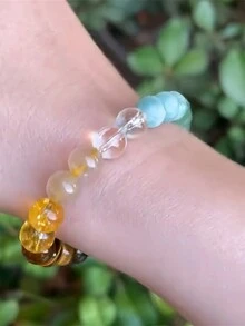 1-4 chiếc Vòng tay bện thủ công bằng hạt ngọc bích tự nhiên nhiều màu, mắt hổ vàng, ngọc lam và mã não xanh, thiết kế dành cho cả nam và nữ, lựa chọn quà tặng lý tưởng cho Giáng sinh, ngày lễ tình nhân và năm mới, trang sức hiệu suất cao - bộ vòng tay - Xem 4