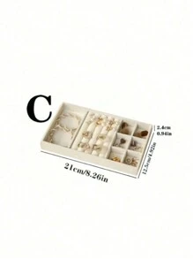 1-8 件天鹅绒珠宝托盘、多功能储物盘、珠宝盒、整理抽屉、展示板、储物盒、翻盖盒、易于分类、节省空间、可拆卸隔板、适用于梳妆台、抽屉、浴室、卧室、客厅、旅行、书桌、架子，适用于室内、家庭、派对、舞会、办公室、母亲节礼物、送给朋友的礼物、送给女朋友的礼物、送给家人的礼物、送给老师的礼物、送给同事的礼物、万圣节礼物、圣诞节礼物 - 彩色 - 查看 9