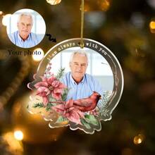 1 件定制家人和朋友照片挂饰，亚克力纪念照片吊坠，个性化定制圣诞礼物，独特的纪念礼物，创意圣诞礼物