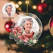 1 件定制家人和朋友照片挂饰，亚克力纪念照片吊坠，个性化定制圣诞礼物，独特的纪念礼物，创意圣诞礼物
